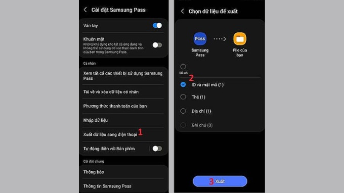 Cách xuất dữ liệu