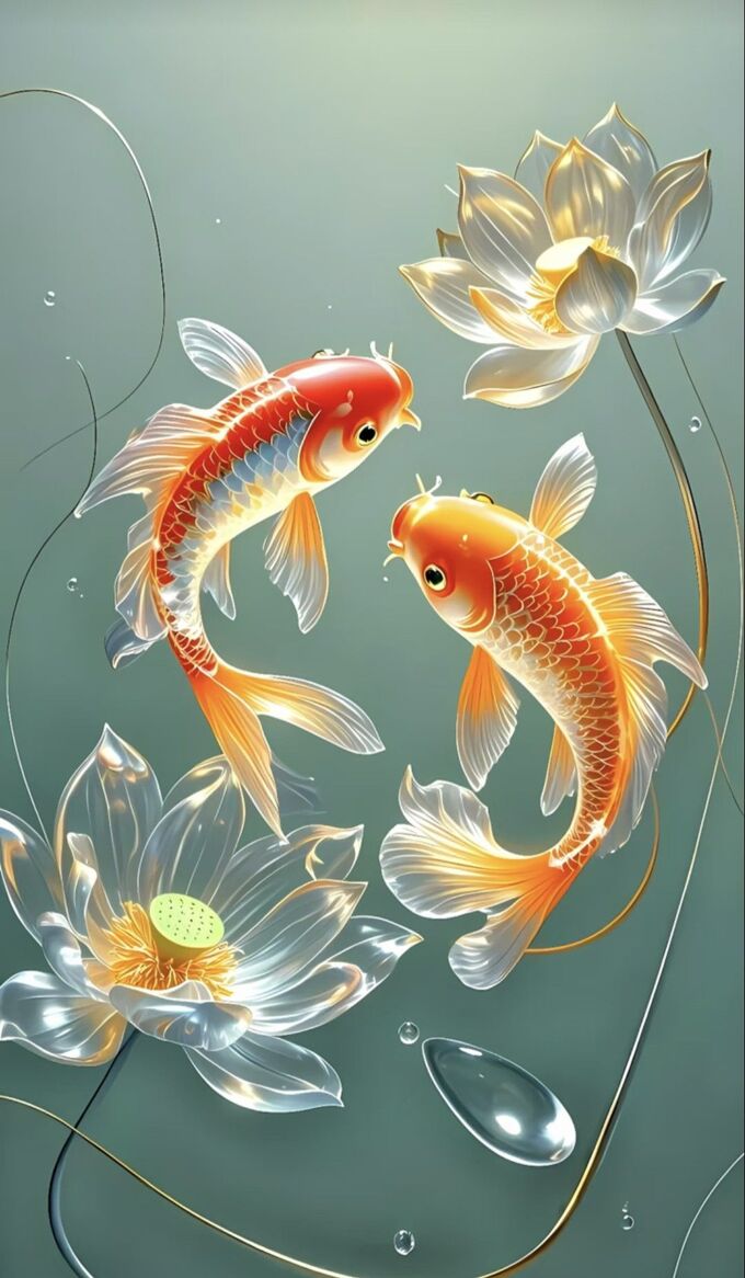 Hình nền hoa sen cá chép
