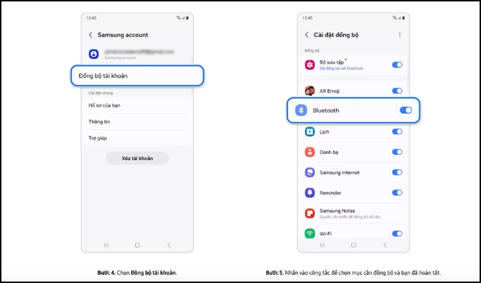 Đồng bộ dữ liệu trên Samsung Cloud