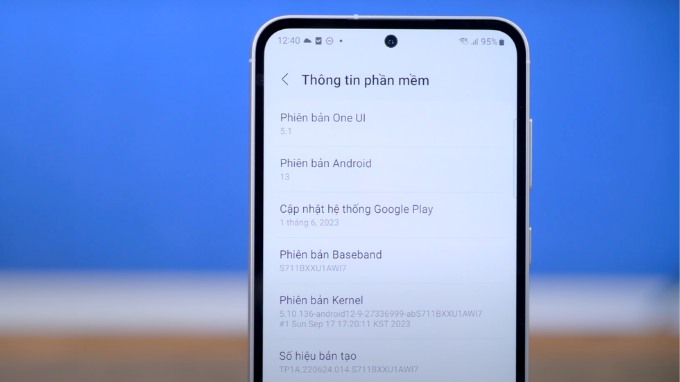 Hệ điều hành Android 13 trên Galaxy S23 FE