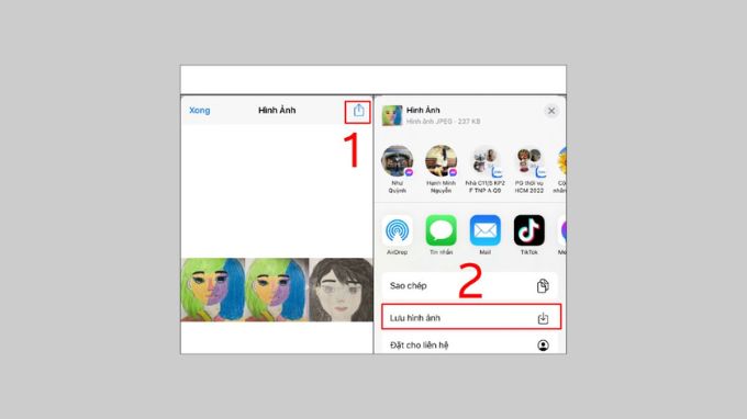 Bấm chọn Lưu hình ảnh để hoàn tất
