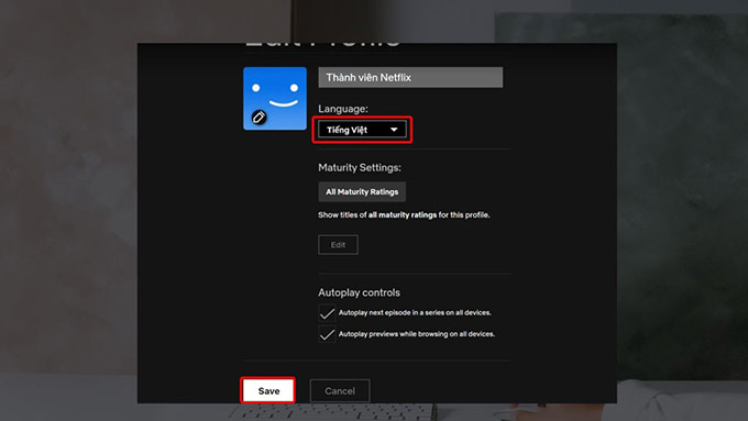Thay đổi ngôn ngữ Netflix trên máy tính và TV