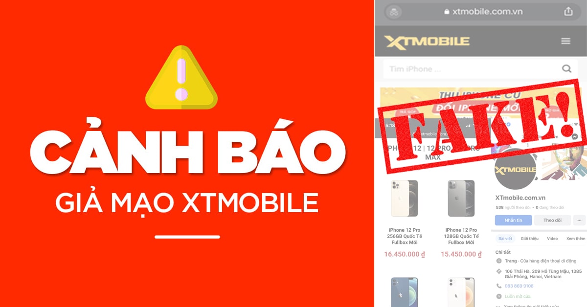 CẢNH BÁO giả mạo XTMOBILE: Không chính chủ, các bạn hãy cẩn trọng khi mua hàng