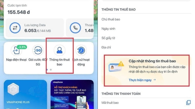 Mở SIM bị khóa do chưa chuẩn hóa bằng ứng dụng My VNPT (VinaPhone)