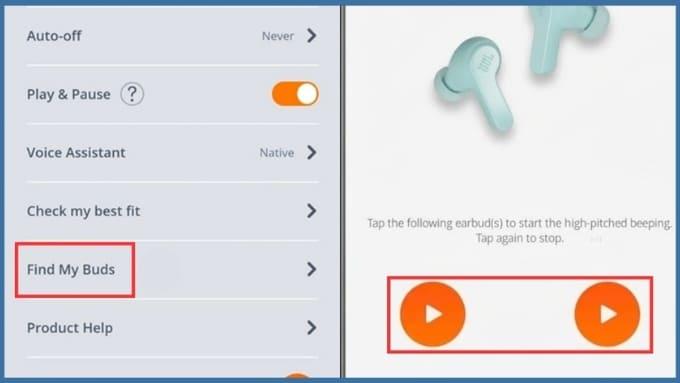 Tìm kiếm tai nghe JBL bị mất
