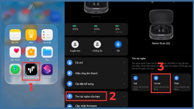 Tìm kiếm tai nghe Xiaomi bị mất