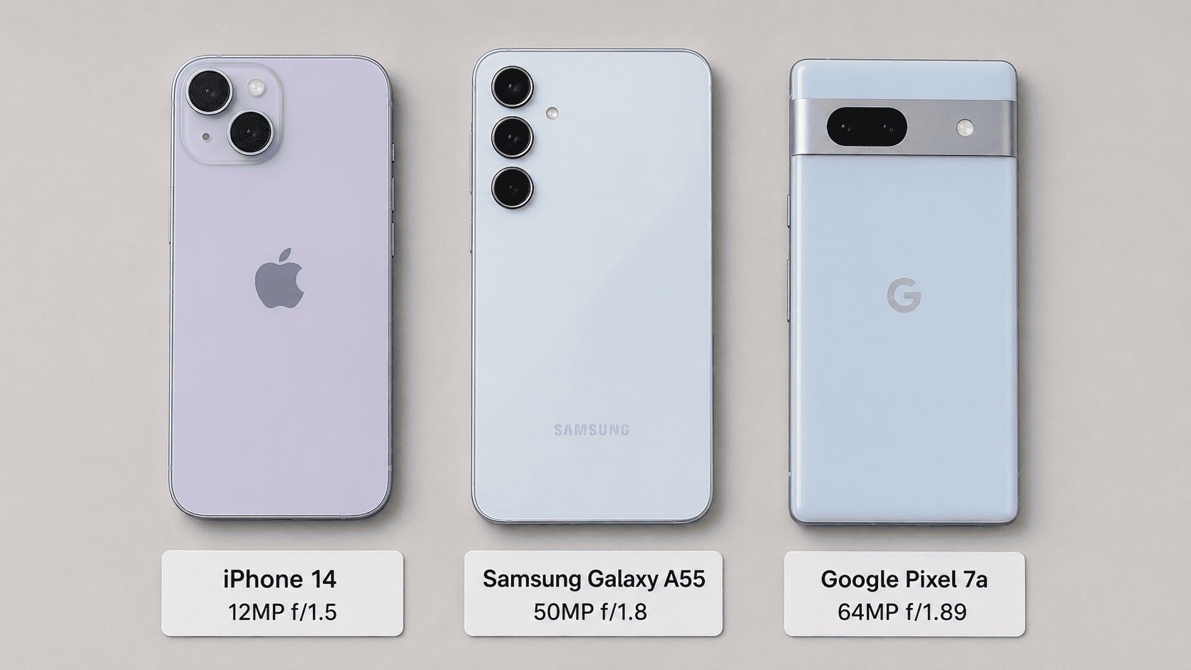 So sánh camera iPhone 14 Samsung A55 Pixel 7a cùng tầm giá năm 2026
