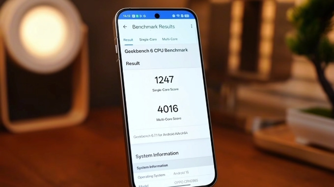 OPPO Reno16 5G đạt hơn 4.000 điểm Geekbench 6 đa nhân
