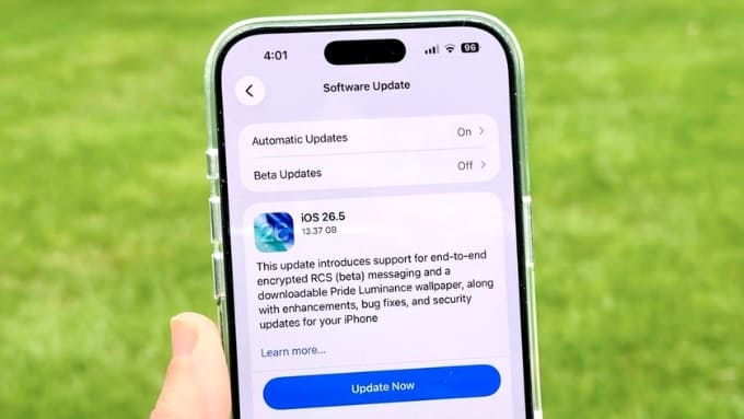 Hướng dẫn cách cập nhật iOS 26.5