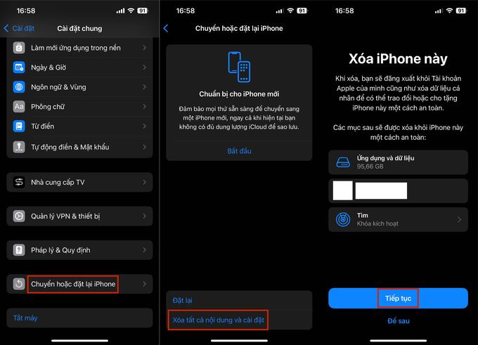 Khôi phục cài đặt gốc để sửa lỗi Reset Counter iPhone