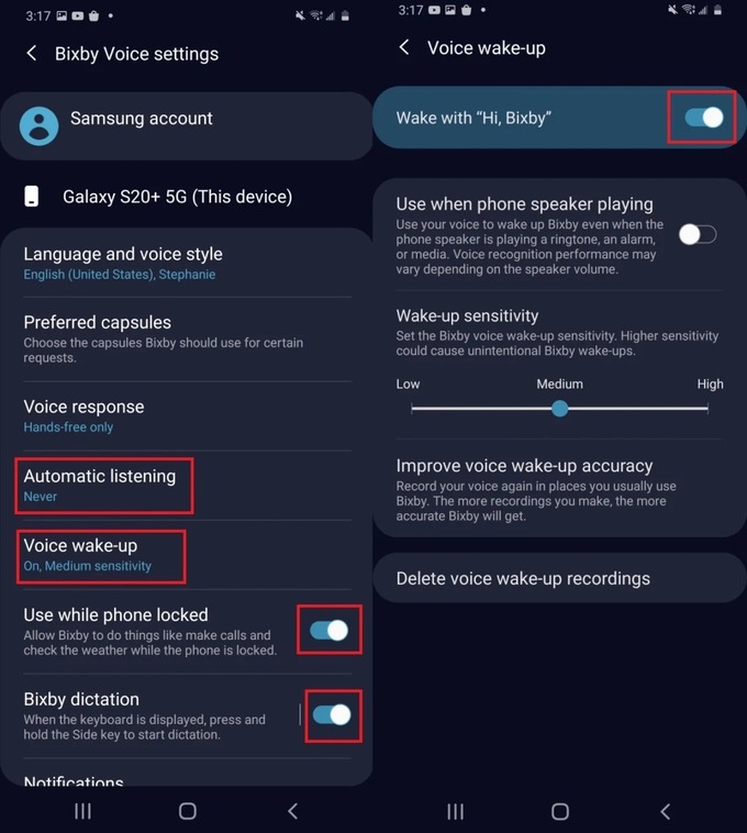 Tắt lệnh gọi Bixby