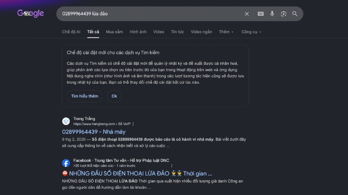 Tra cứu số điện thoại lạ trên Google