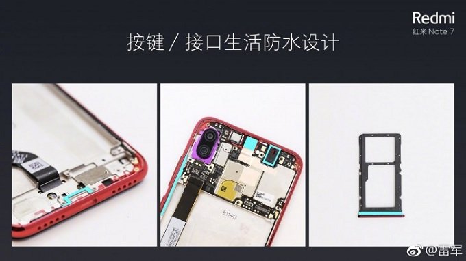 Redmi Note 7 có các gioăng cao su kháng nước