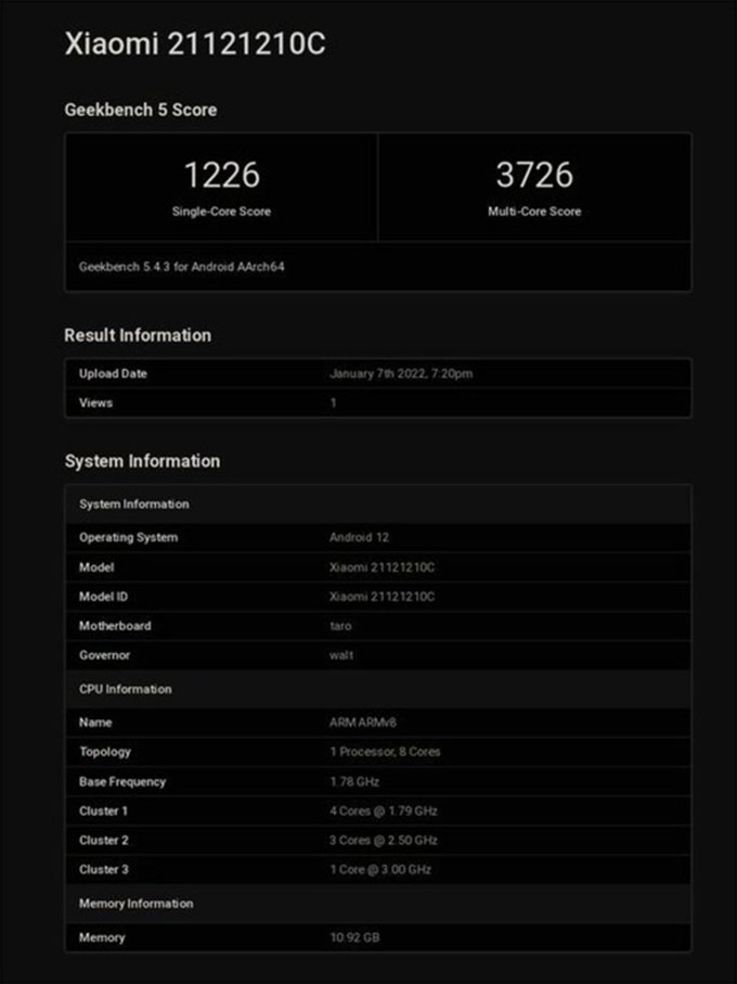 Redmi K50 Pro đang bị rò rỉ thông số hiệu năng trên Geekbench