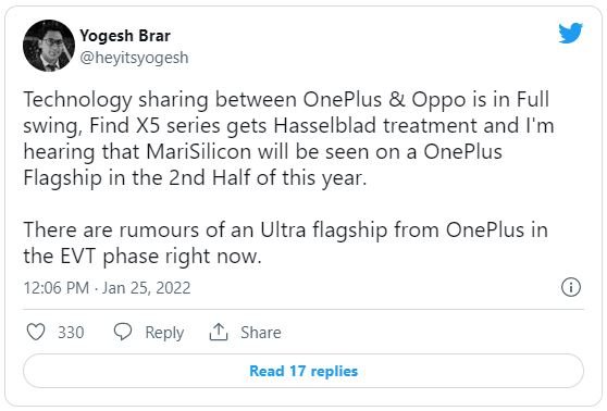 OnePlus 10 Ultra sử dụng chip Snapdragon 8 Gen 1 Plus và Marisilicon X NPU