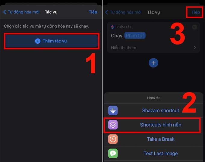 Cách thiết lập hình nền điện thoại thông minh iPhone thay cho thay đổi liên tiếp vị Shortcuts