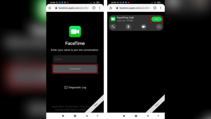 Bước 2 sử dụng FaceTime trên thiết bị Android