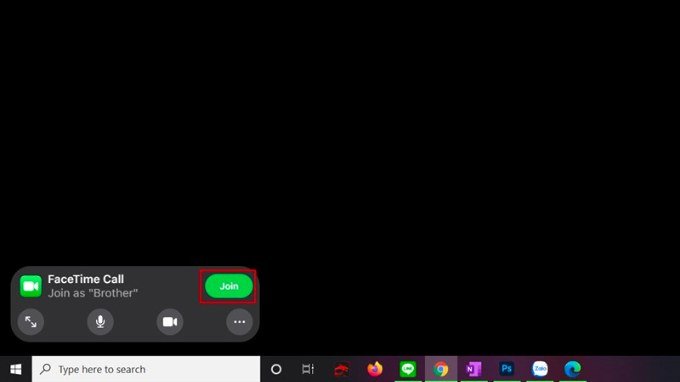 Chọn Join để bắt đầu tham gia cuộc gọi FaceTime trên máy tính Windows