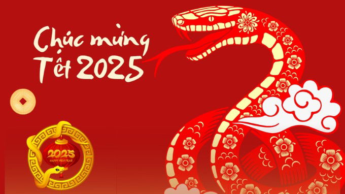 Hình nền Tết Ất Tỵ 2025 con rắn cho máy tính