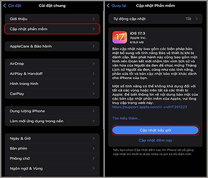 Hướng dẫn cách cập nhật iOS 17.3