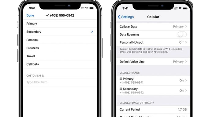Thiết lập SIM chính và SIM phụ