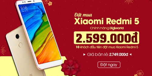 Đặt gạch ngay Xiaomi Redmi 5 - hưởng giá cực sock