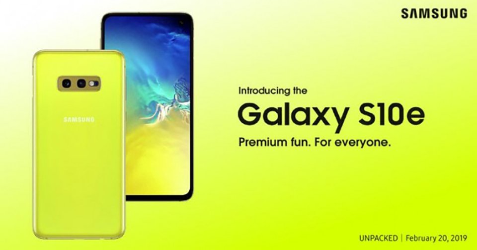 Galaxy S10e màu vàng Canary được Samsung xác nhận thông qua Poster mới