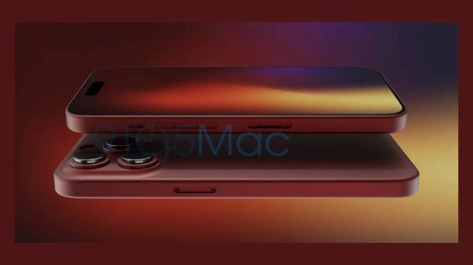 Bản thiết kế mẫu iPhone 15 Pro với màu đỏ sẫm