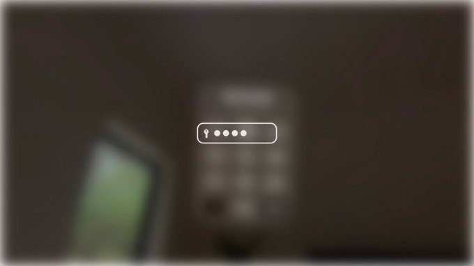 Chụp màn hình nhập mật khẩu trên Apple Vision Pro