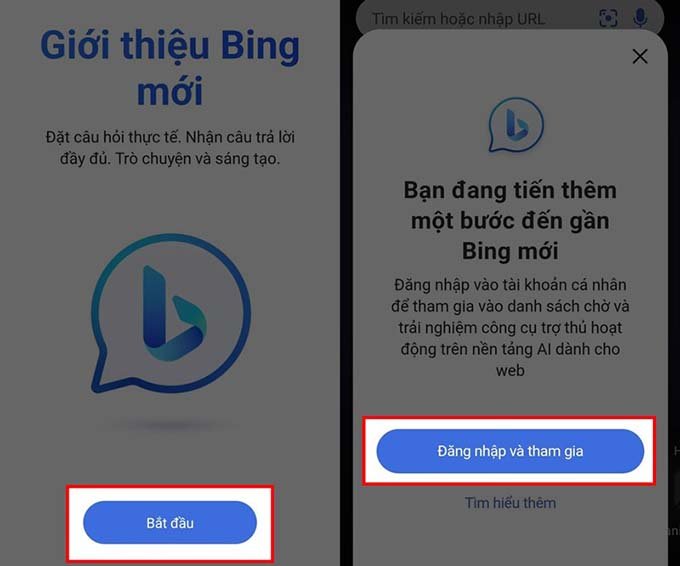 Đăng nhập tài khoản Microsoft để sử dụng Bing AI trên điện thoại