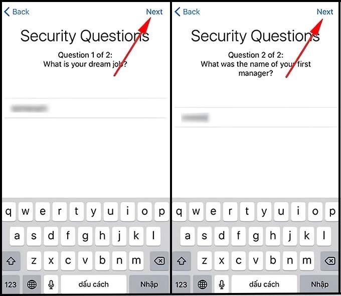 Mở khóa iCloud iPhone bằng cách trả lời câu hỏi bảo mật của Apple