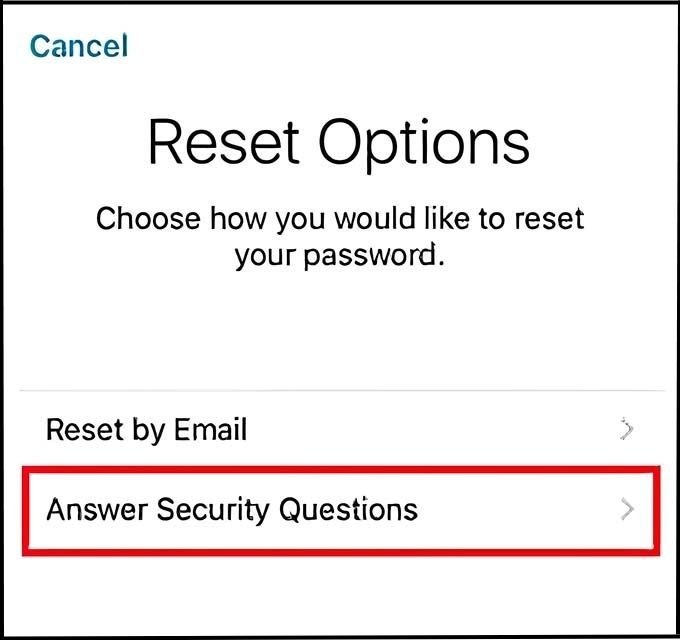 Trả lời câu hỏi bảo mật để đặt lại mật khẩu iCloud iPhone