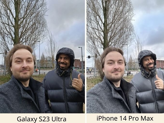 Camera selfie của Galaxy S23 Ultra và iPhone 14 Pro Max