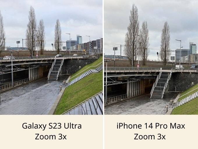 Chế độ Zoom 3x của Galaxy S23 Ultra và iPhone 14 Pro Max
