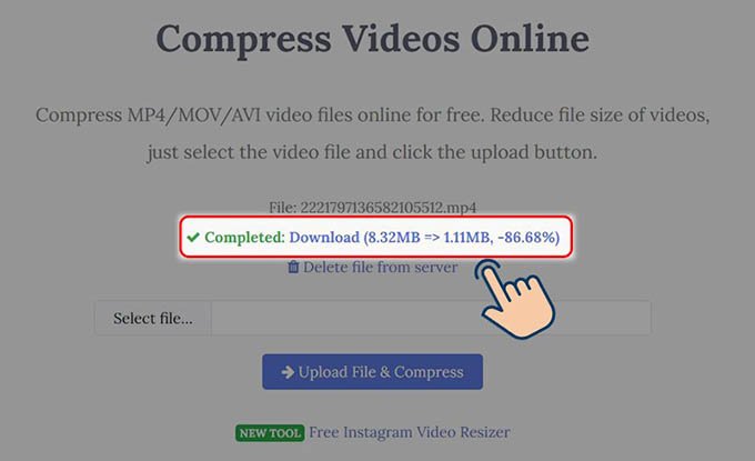 Sử dụng Youcompress để giảm dung lượng video