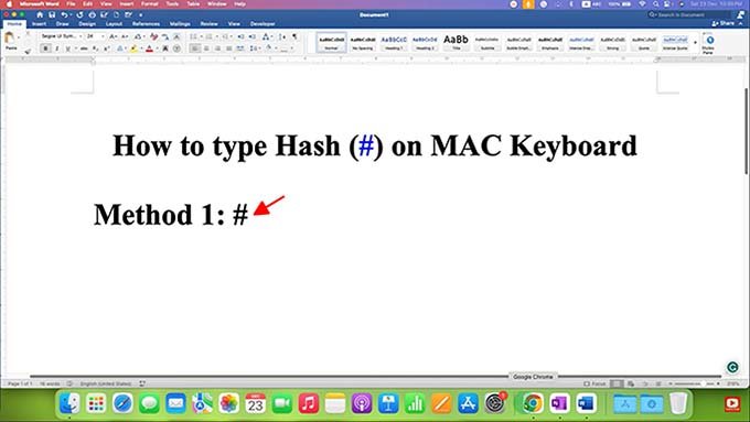 Gõ hashtag (#) trên Mac bằng cách sao chép và dán