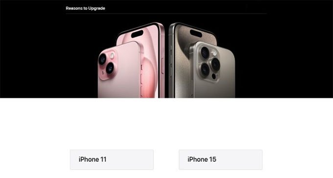 Apple thêm trang 'lý do nâng cấp từ iPhone cũ lên iPhone mới