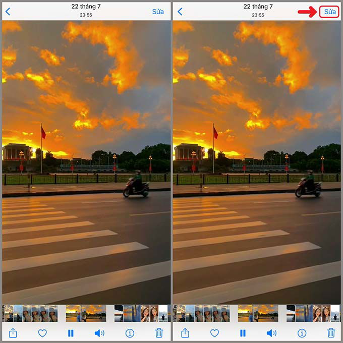 Chỉnh video trên iPhone bằng tính năng chỉnh sửa trên ứng dụng Camera