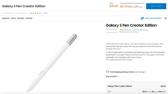 Giá bán của S Pen Creator Edition khá cao so với những tính năng mà nó đem lại