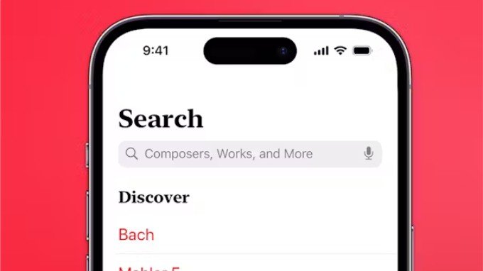 Apple Music Classical tìm kiếm thông minh