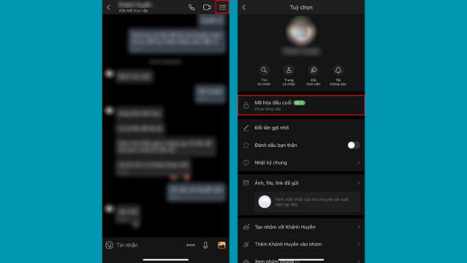 Cách bật tính năng mã hóa đầu cuối Zalo trên điện thoại
