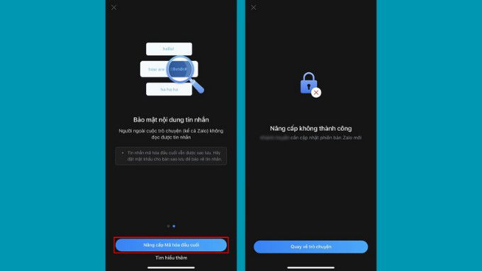 Cách bật tính năng mã hóa đầu cuối Zalo trên điện thoại