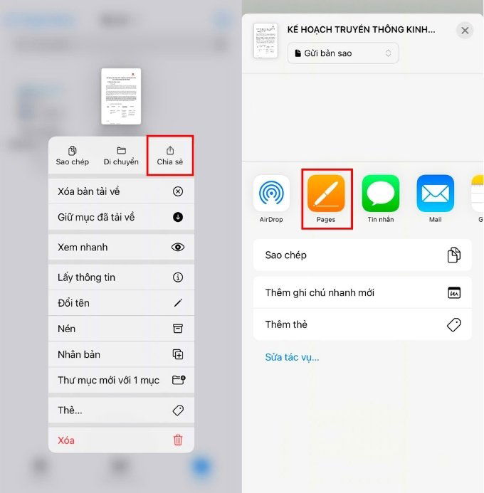 Sử dụng Pages để soạn thảo và chỉnh sửa văn bản trên iPhone