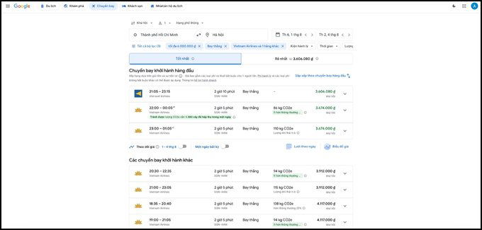 Cách sử dụng Google Flight để săn và đặt vé máy bay