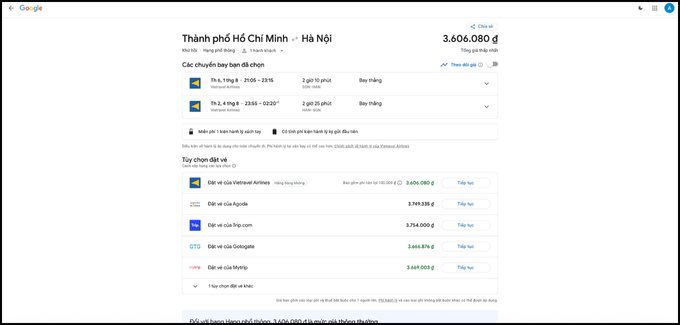 Cách sử dụng Google Flight để săn và đặt vé máy bay