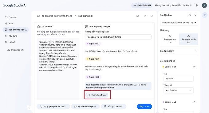 Cách tạo đoạn hội thoại bằng AI