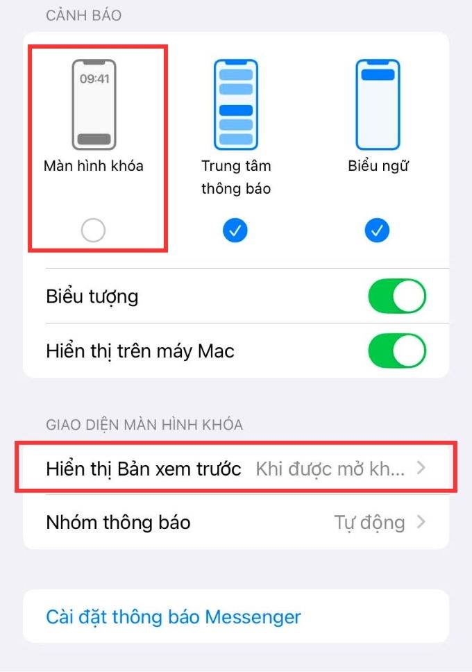 Tắt thông báo từng ứng dụng trên màn hình khóa iPhone