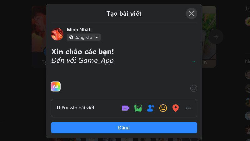 Cách viết chữ in đậm, in nghiêng trong group Facebook