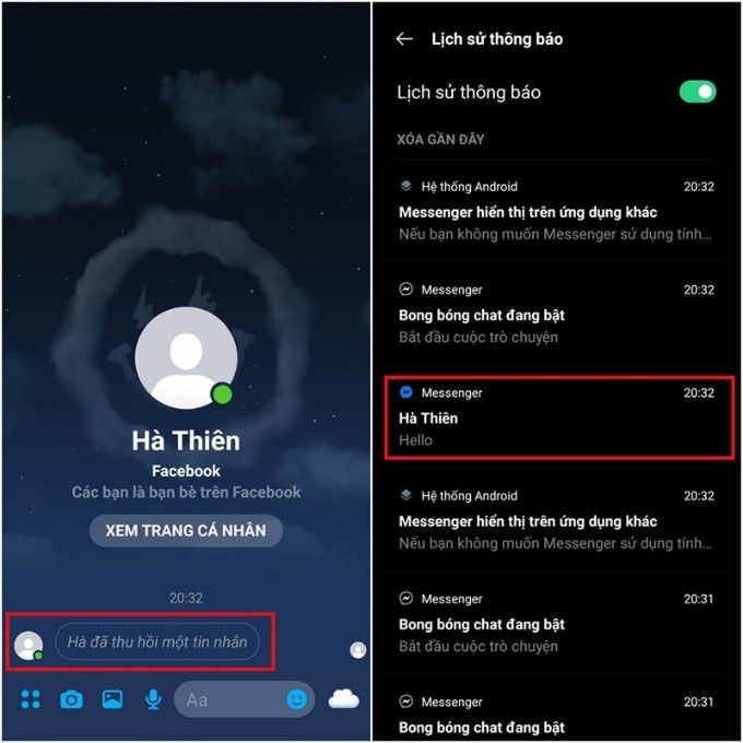 Đọc tin nhắn đã thu hồi trên Messenger trên điện thoại OPPO