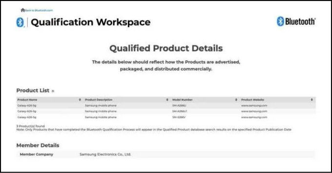 Samsung Galaxy A26 5G xuất hiện trên Bluetooth SIG